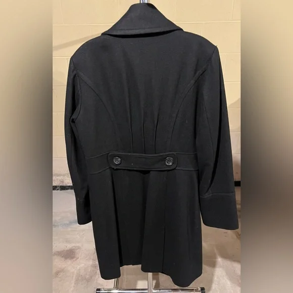 NWOT Guess Women's Classic Black Double-Breasted Pea Coat
